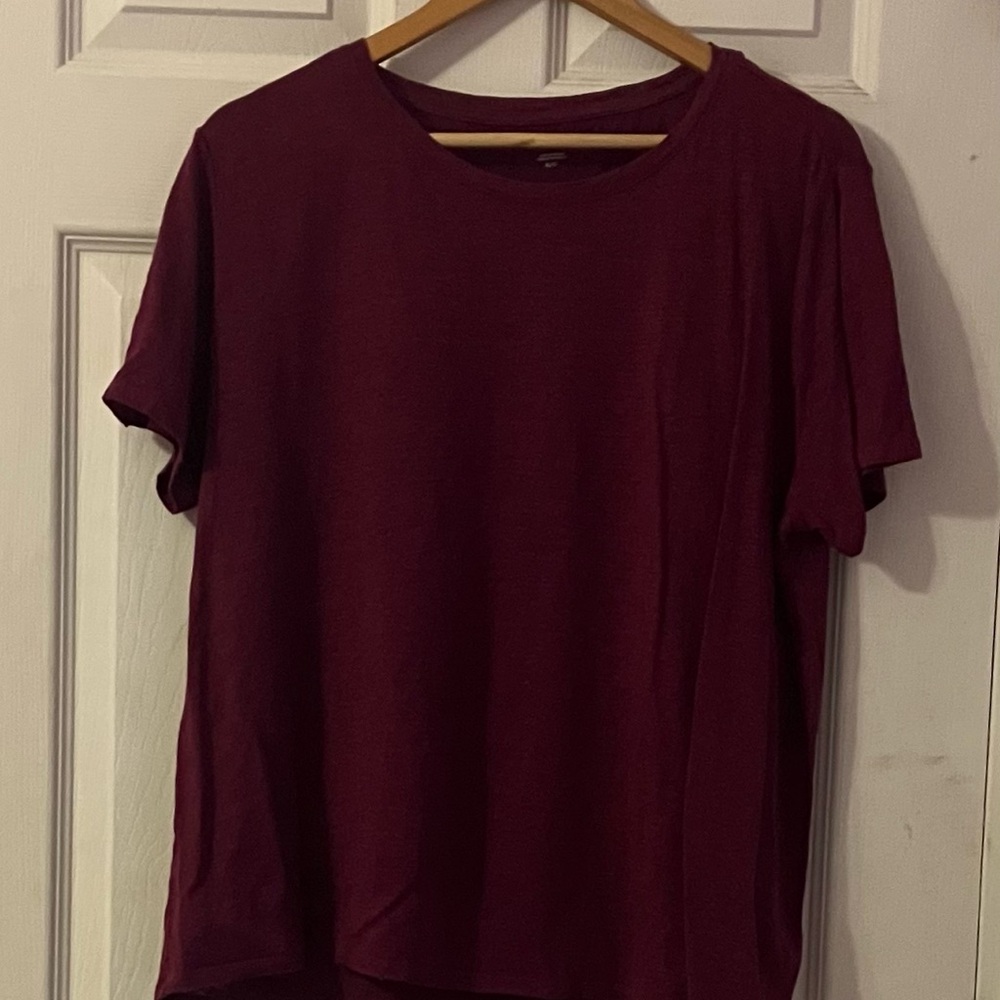 Eileen Fisher Deep Burgundy Short Sleeve Tee